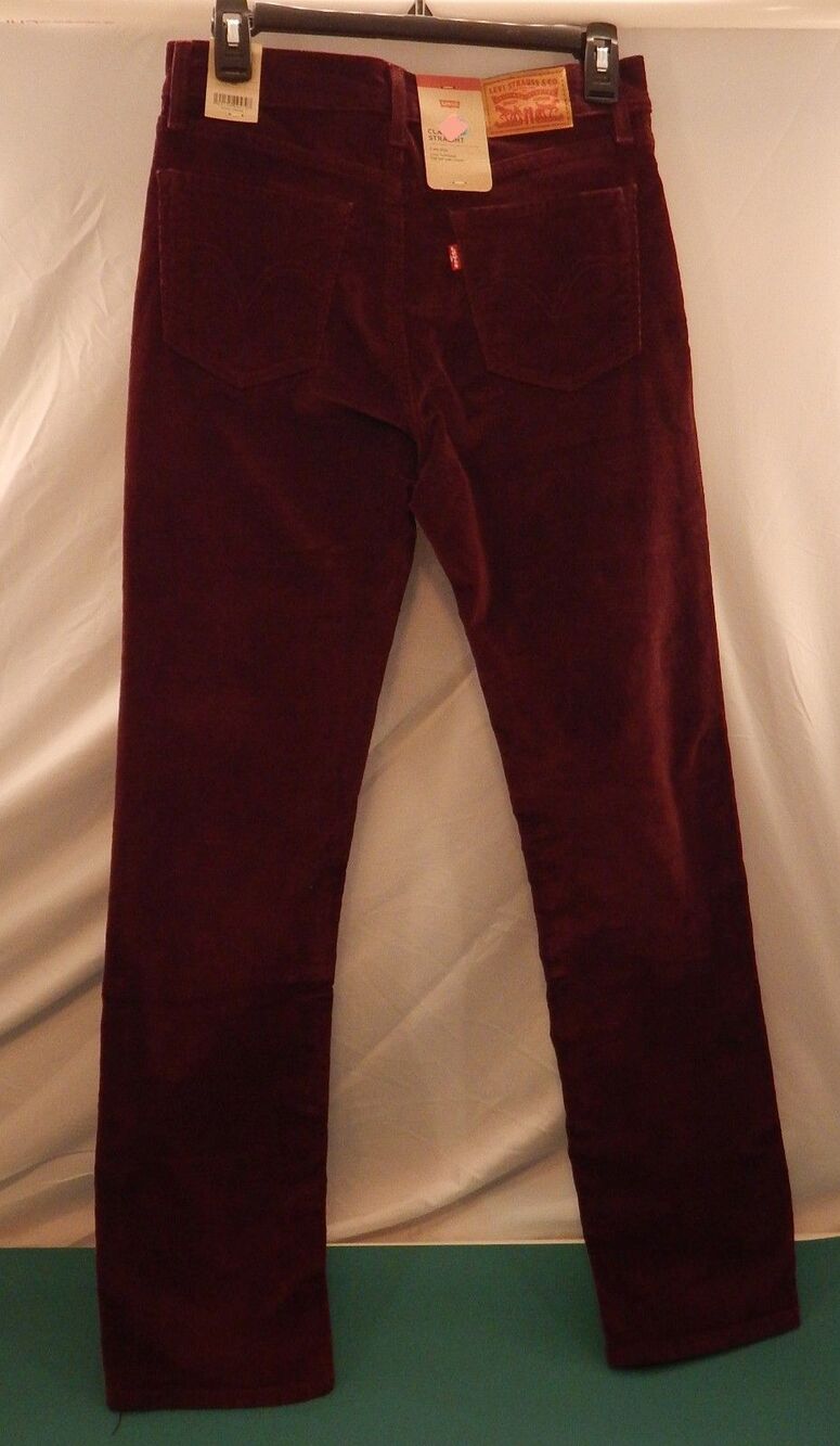 NWT Levi’s Classic Straight Corduroy Jeans Women's Size 4M Burgundy Retail $59 - Picture 3 of 16